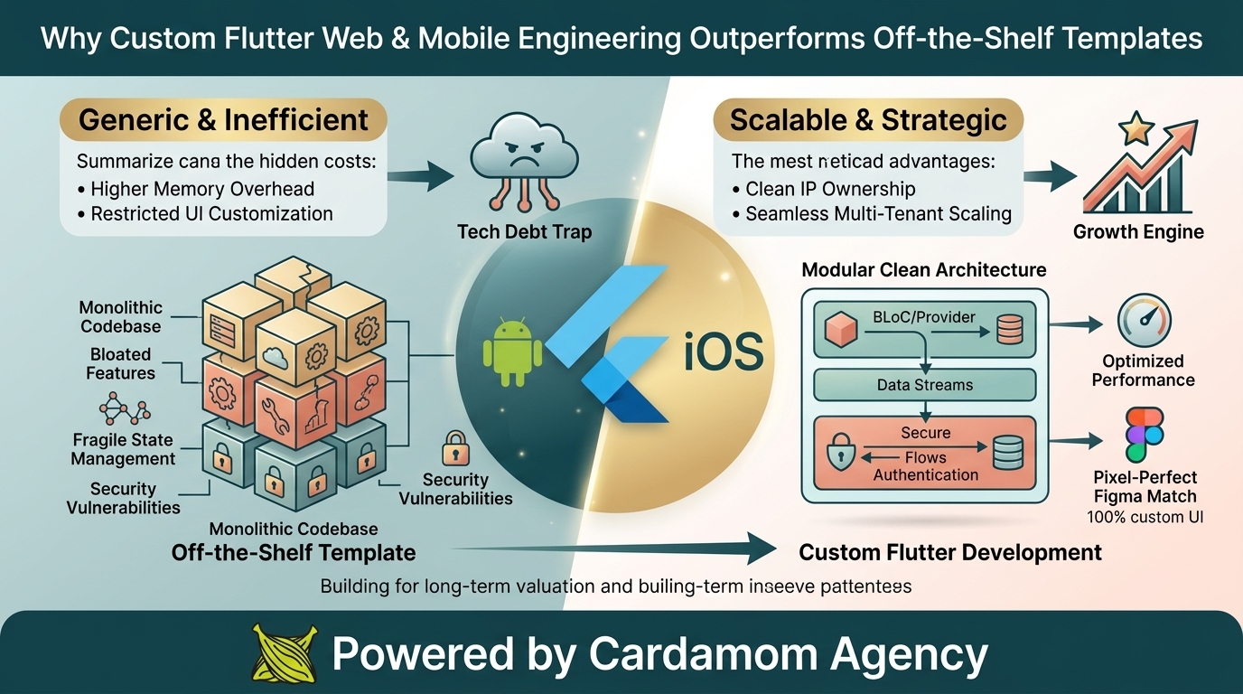 Why Custom Flutter Web & Mobile Engineering Outperforms Off-the-Shelf Templates
